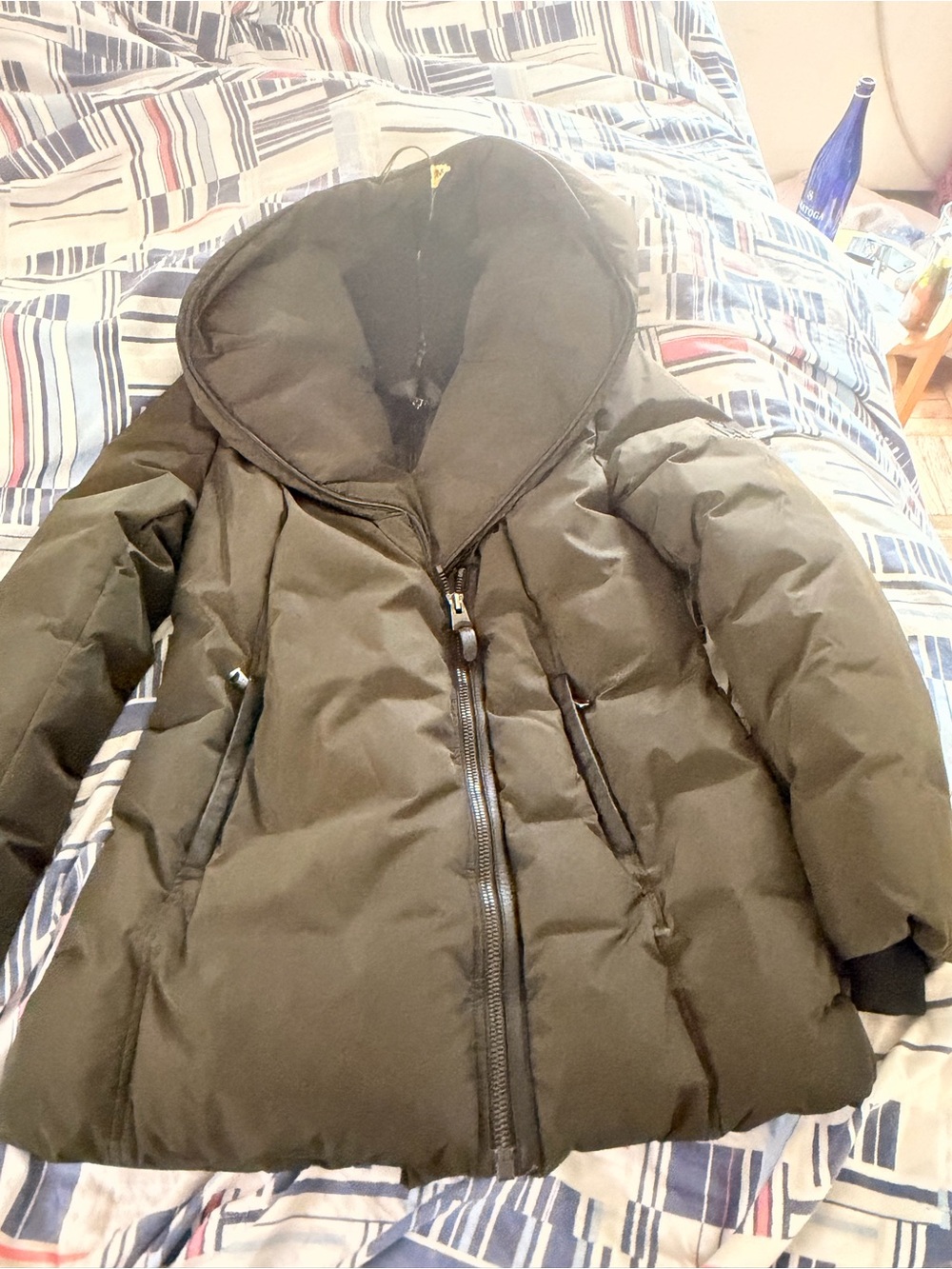 Mackage Olive Green Hooded Puffer Jacket
